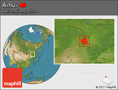 Satellite Location Map of Aihui