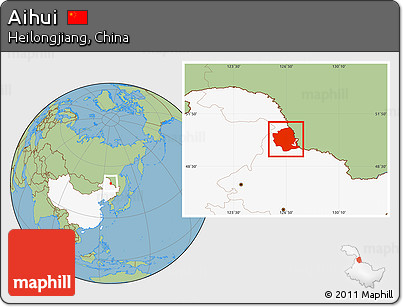 Savanna Style Location Map of Aihui, highlighted country