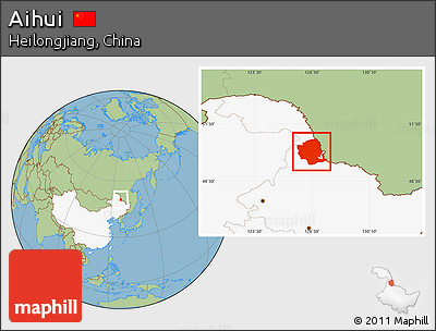 Savanna Style Location Map of Aihui, highlighted country