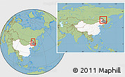 Savanna Style Location Map of Aihui, highlighted country, highlighted parent region, within the entire country