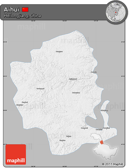 Gray Map of Aihui, single color outside