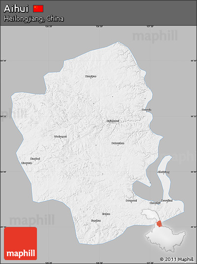 Gray Map of Aihui, single color outside