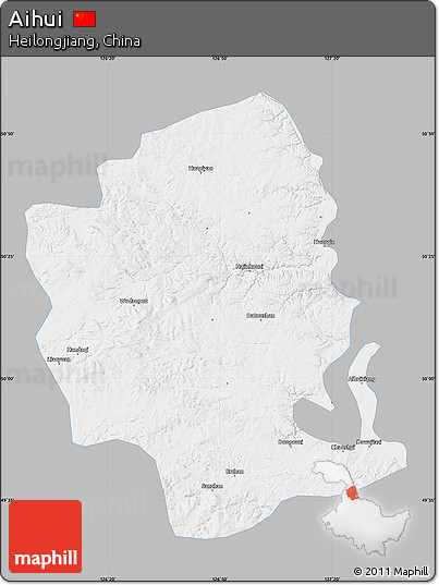 Gray Map of Aihui, single color outside