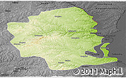 Physical Panoramic Map of Aihui, darken, desaturated