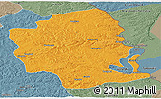 Political Panoramic Map of Aihui, semi-desaturated