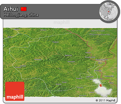 Satellite Panoramic Map of Aihui