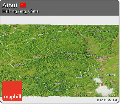 Satellite Panoramic Map of Aihui