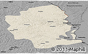 Shaded Relief Panoramic Map of Aihui, darken, desaturated