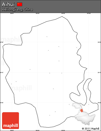 Blank Simple Map of Aihui, cropped outside, no labels