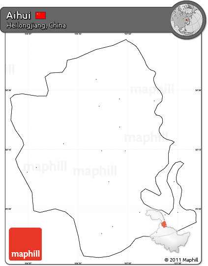 Blank Simple Map of Aihui, cropped outside, no labels