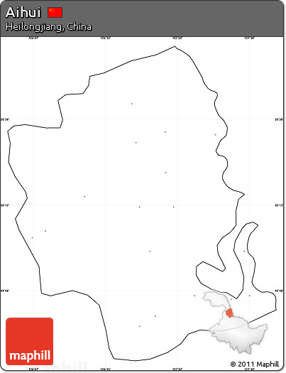 Blank Simple Map of Aihui, cropped outside, no labels