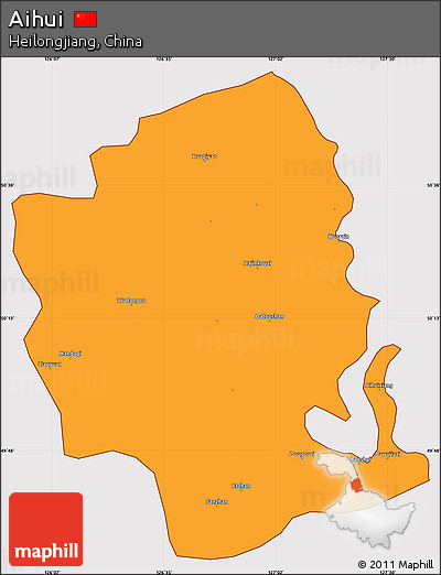 Political Simple Map of Aihui, cropped outside