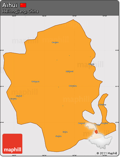 Political Simple Map of Aihui, cropped outside