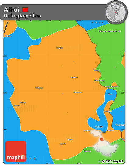 Political Simple Map of Aihui