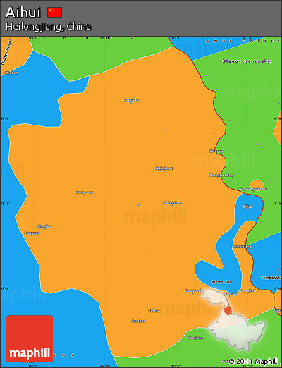 Political Simple Map of Aihui