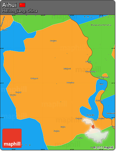 Political Simple Map of Aihui