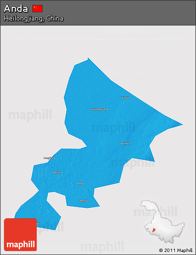 Political 3D Map of Anda, single color outside