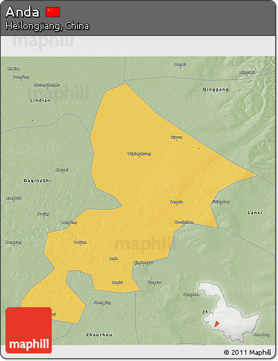 Savanna Style 3D Map of Anda