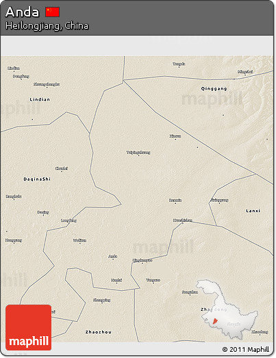 Shaded Relief 3D Map of Anda