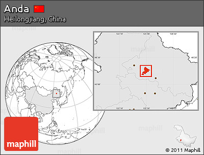 Blank Location Map of Anda, highlighted country