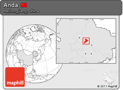 Blank Location Map of Anda, highlighted country