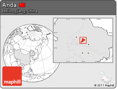 Blank Location Map of Anda, highlighted country