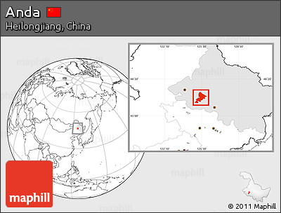 Blank Location Map of Anda, highlighted parent region