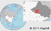 Gray Location Map of Anda, highlighted country, highlighted parent region