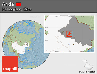 Savanna Style Location Map of Anda, highlighted country, highlighted parent region, hill shading