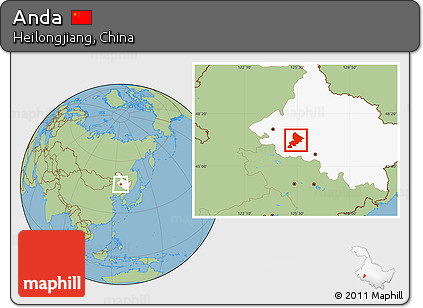 Savanna Style Location Map of Anda, highlighted parent region