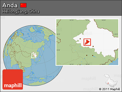 Savanna Style Location Map of Anda, highlighted parent region