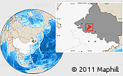 Shaded Relief Location Map of Anda, highlighted country, highlighted parent region