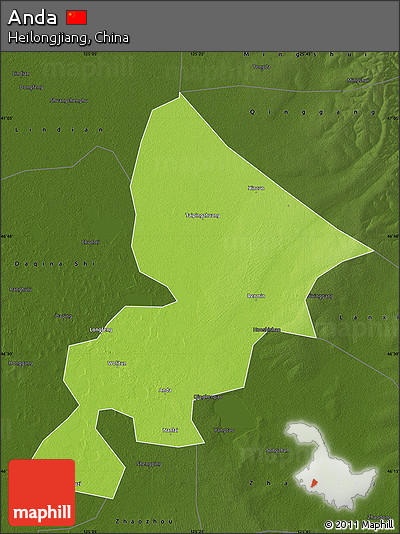 Physical Map of Anda, darken