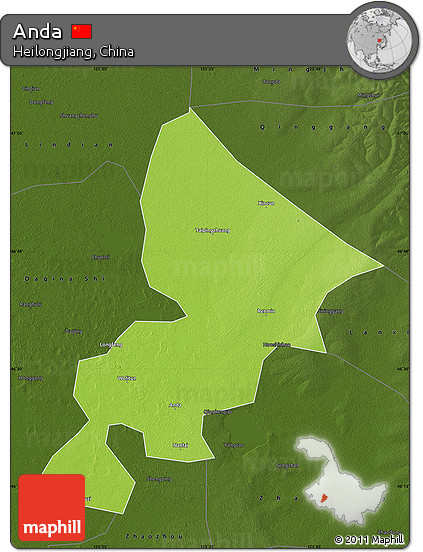 Physical Map of Anda, darken