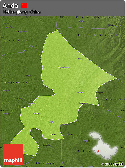 Physical Map of Anda, darken