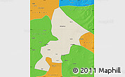 Shaded Relief Map of Anda, political outside