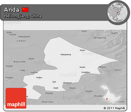 Gray Panoramic Map of Anda