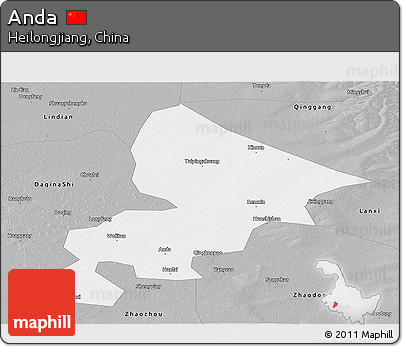 Gray Panoramic Map of Anda