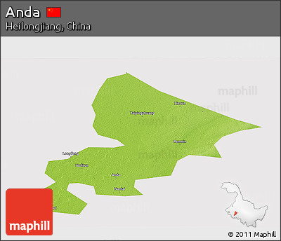 Physical Panoramic Map of Anda, cropped outside