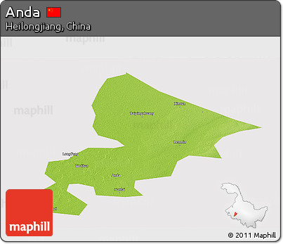 Physical Panoramic Map of Anda, cropped outside