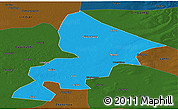 Political Panoramic Map of Anda, darken