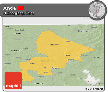 Savanna Style Panoramic Map of Anda