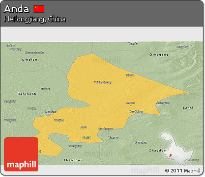 Savanna Style Panoramic Map of Anda
