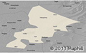 Shaded Relief Panoramic Map of Anda, darken, desaturated