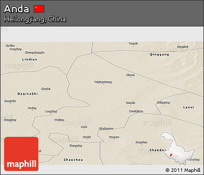 Shaded Relief Panoramic Map of Anda