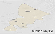 Shaded Relief Panoramic Map of Anda, lighten, desaturated