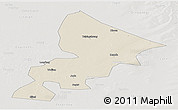 Shaded Relief Panoramic Map of Anda, lighten, semi-desaturated