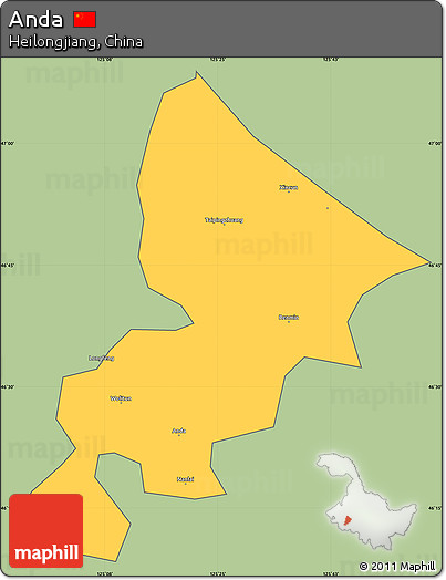 Savanna Style Simple Map of Anda, cropped outside