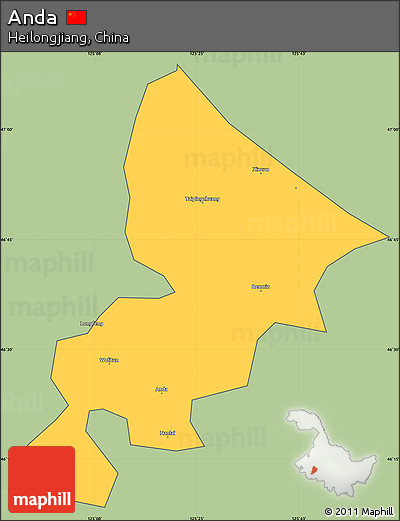 Savanna Style Simple Map of Anda, cropped outside