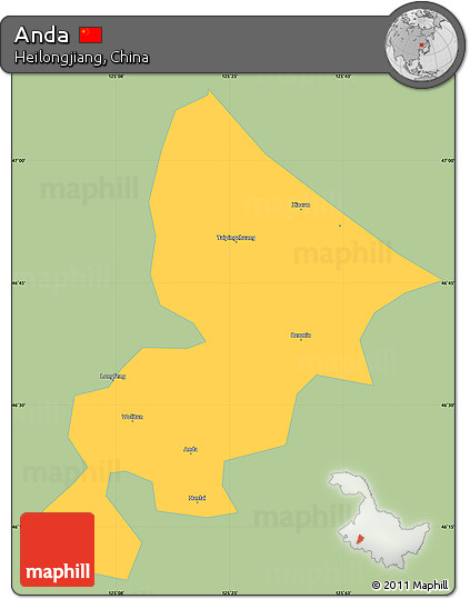 Savanna Style Simple Map of Anda, single color outside